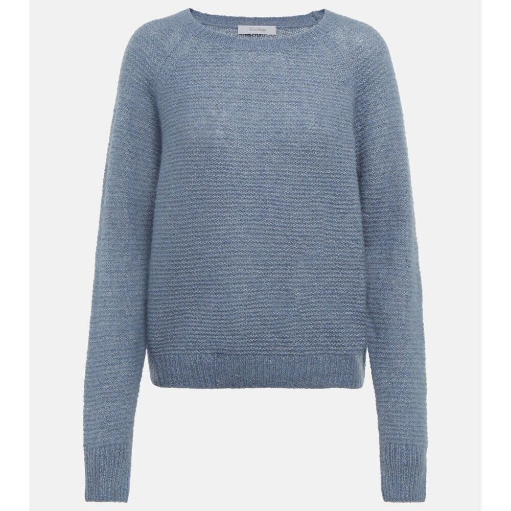 Max Mara Finnici Sweater in Light Blue Small New Womens Knit Cashmere Top - Picture 10 of 16